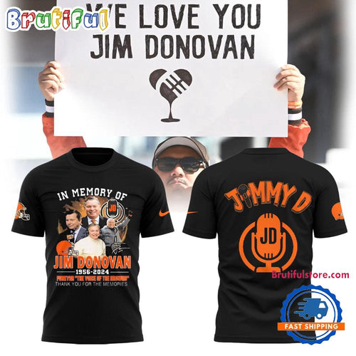 Cleveland Browns Jim Donovan Graphic Black 3D Shirt