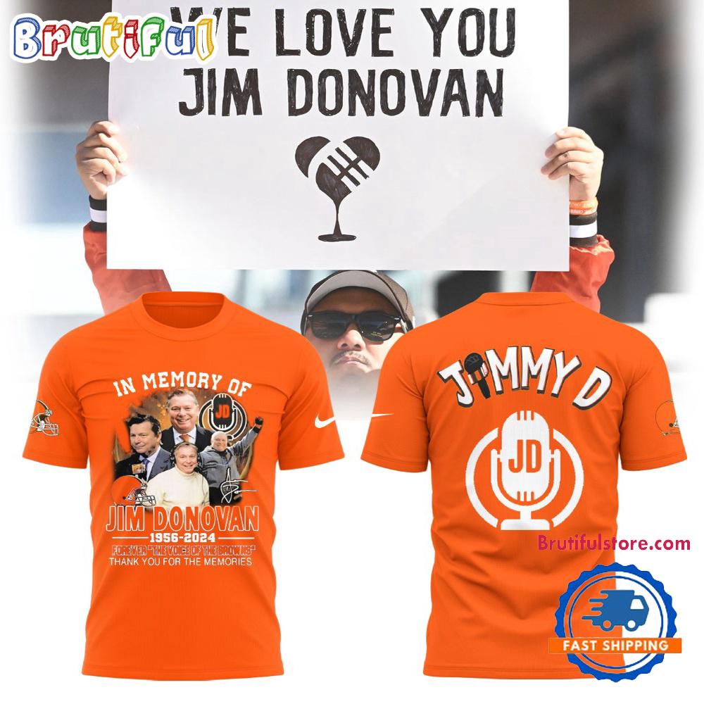 Cleveland Browns Jim Donovan Graphic Orange 3D Shirt