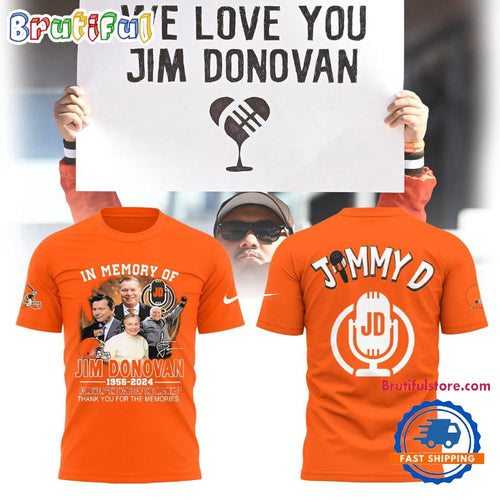 Cleveland Browns Jim Donovan Graphic Orange 3D Shirt