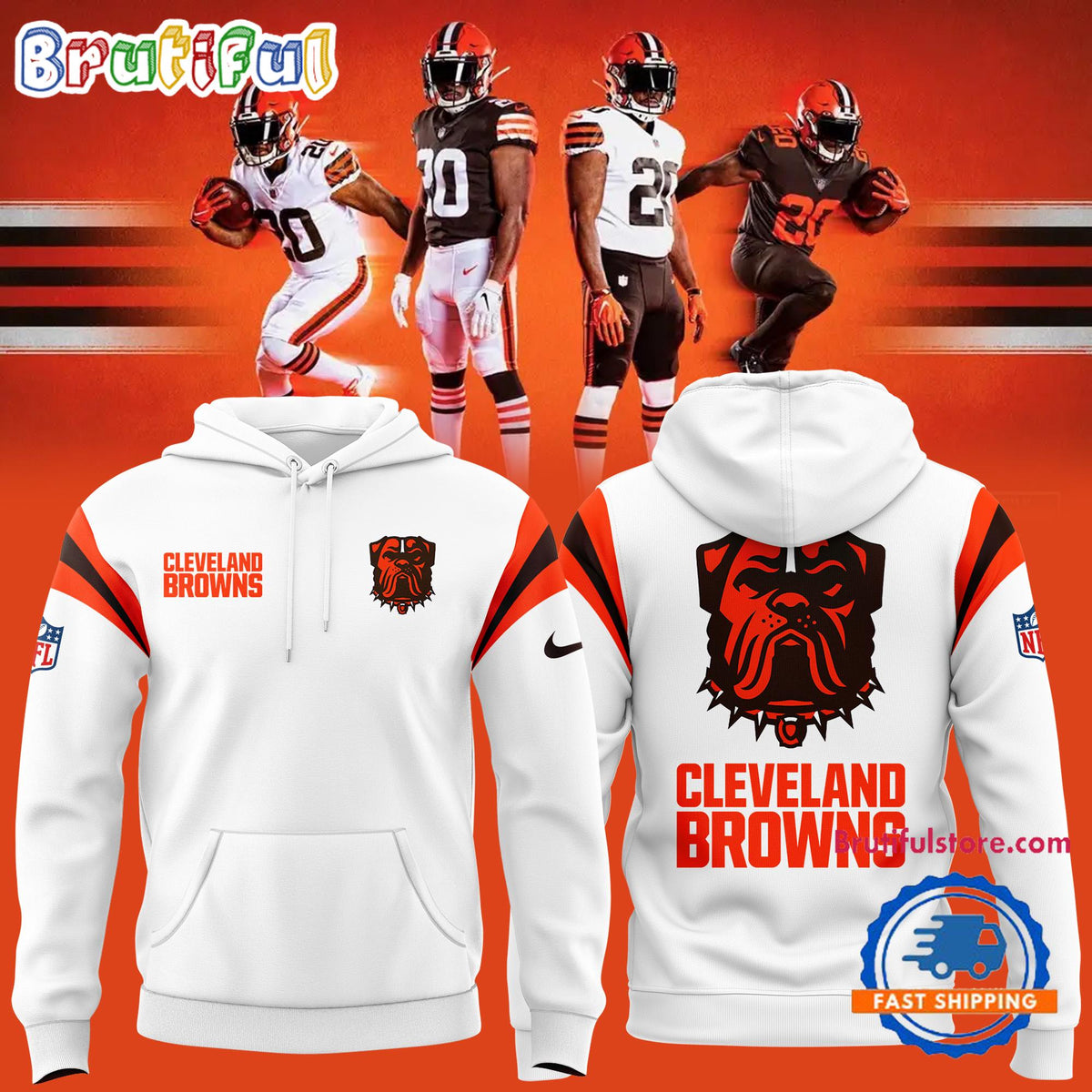 Cleveland Browns NFL 2024 White Hoodie