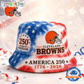 Cleveland Browns NFL Ameica 250 Years Of Freedom Bucket Hat
