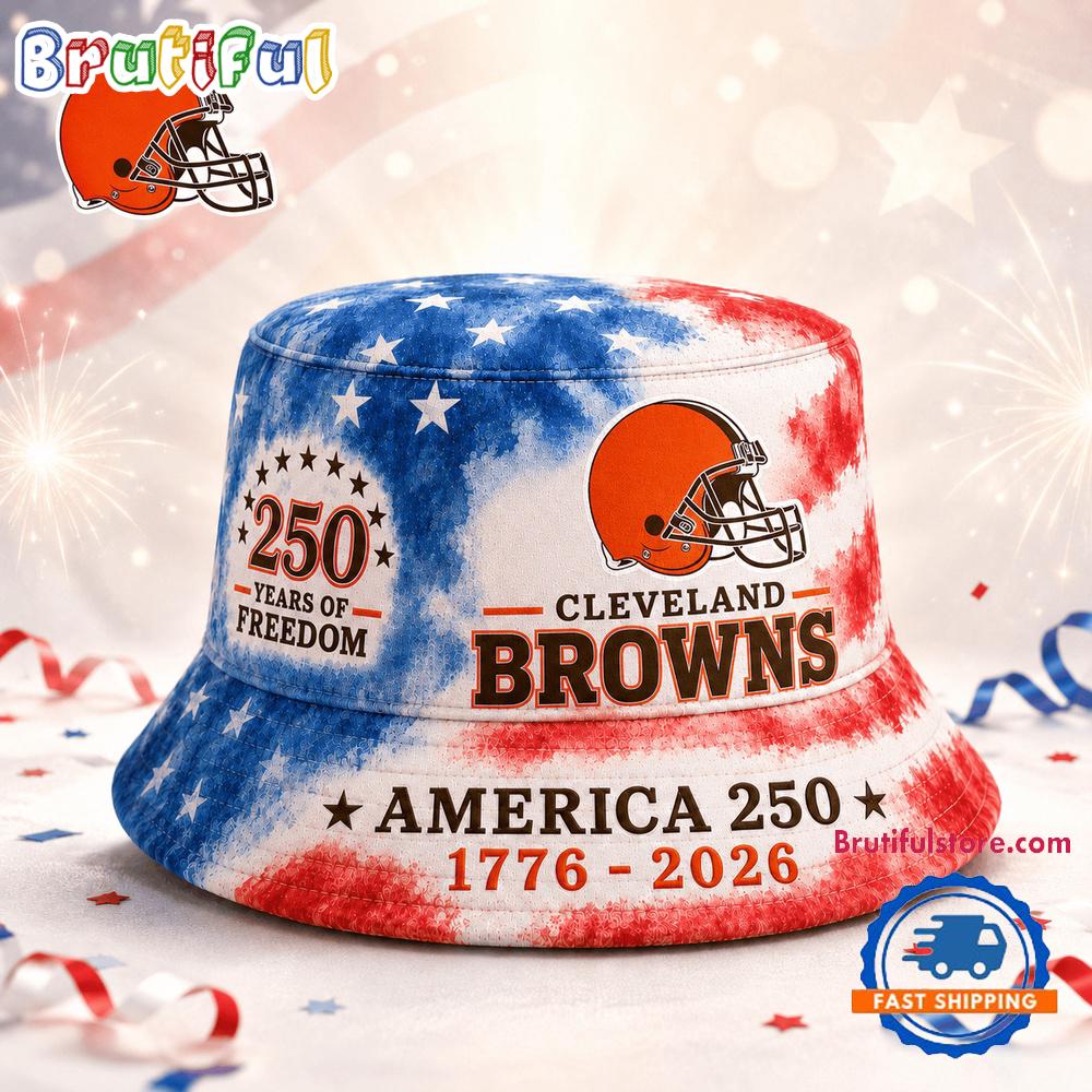 Cleveland Browns NFL Ameica 250 Years Of Freedom Bucket Hat
