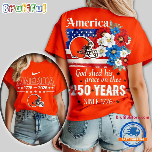 Cleveland Browns NFL America God Shed His Grace On Thee Unisex T Shirt