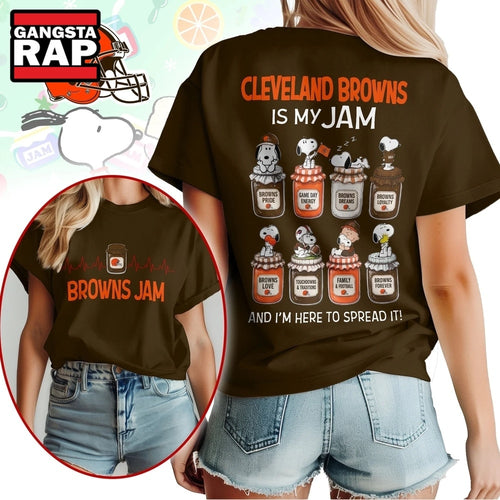 Cleveland Browns NFL Jam Snoopy Peanuts Football Fan 3D Shirt, Football New Design Shirt