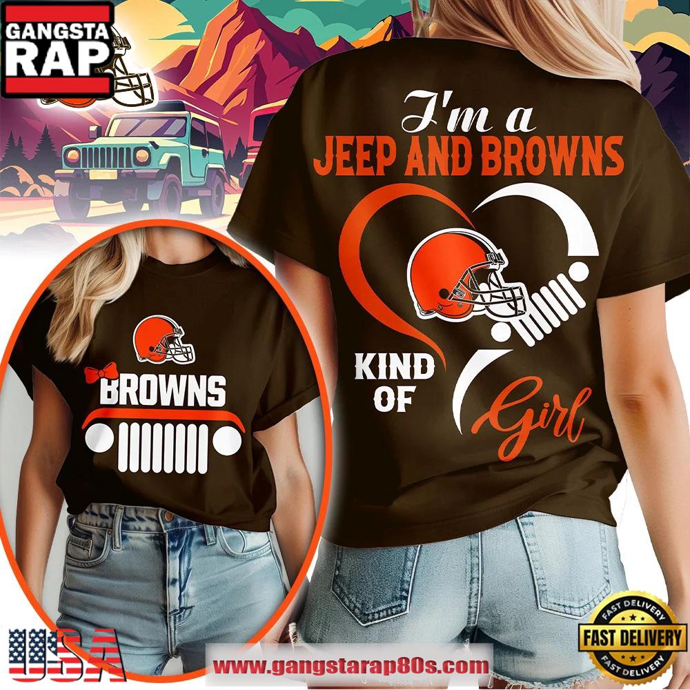 Cleveland Browns NFL Jeep Girl Women’s 3D T Shirt
