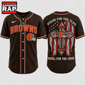 Cleveland Browns NFL Stand For The Flag Kneel For The Cross Baseball Jersey Shirt