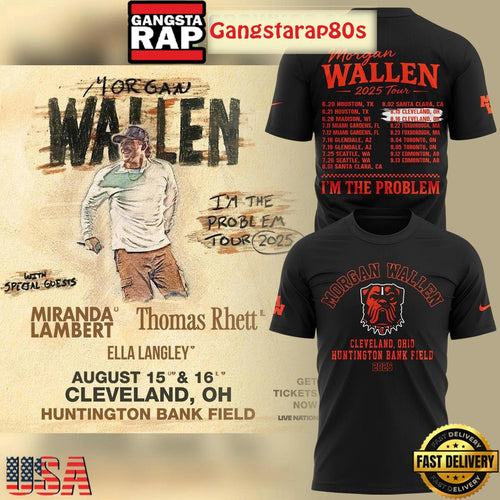 Cleveland Browns x Morgan Wallen 2025 Tour I’m The Problem Black T Shirt