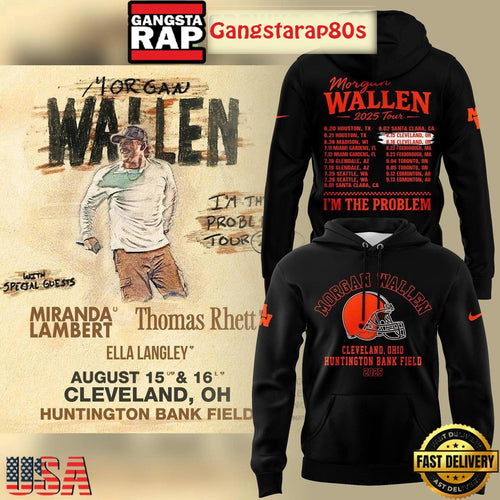 Cleveland Browns x Morgan Wallen 2025 Tour I’m The Problem Black Unisex Hoodie