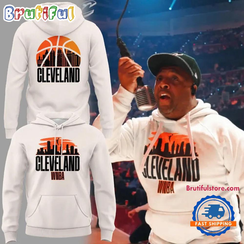 Cleveland Cavaliers WNBA Cream Skyline Hoodie Shirt