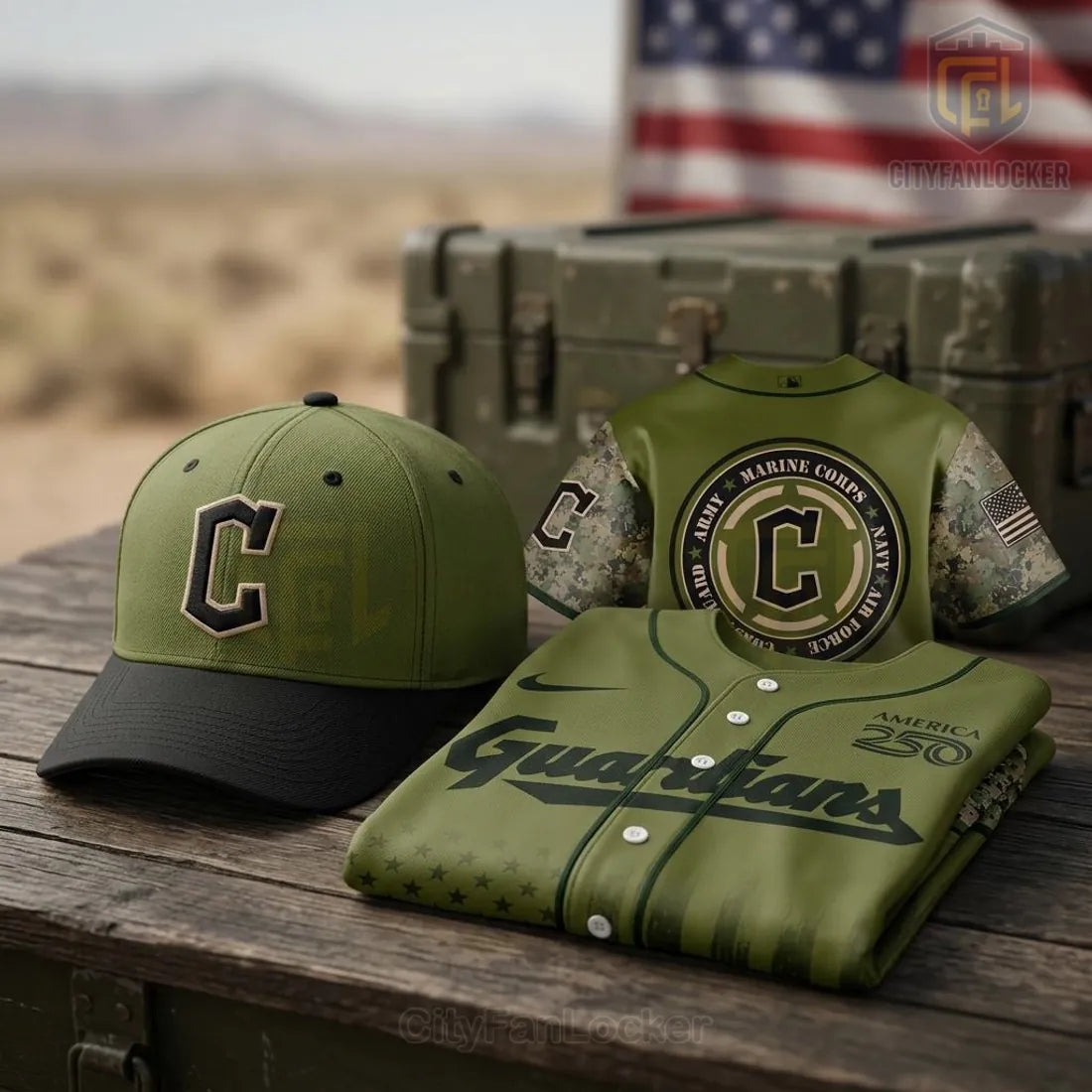 Cleveland Guardians America 250 Military Appreciation 2026 Jersey