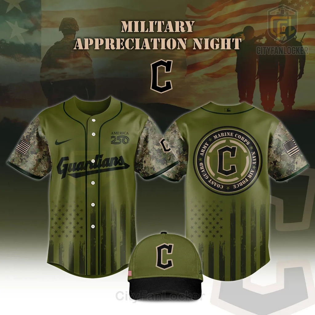 Cleveland Guardians America 250 Military Appreciation 2026 Jersey