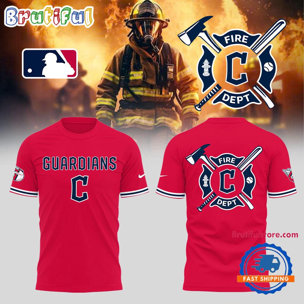 Cleveland Guardians x Firefighter Appreciation Night Red Hoodie T-Shirt
