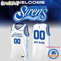 Cleveland Sirens Primary Logo Custom White Basketball Jersey