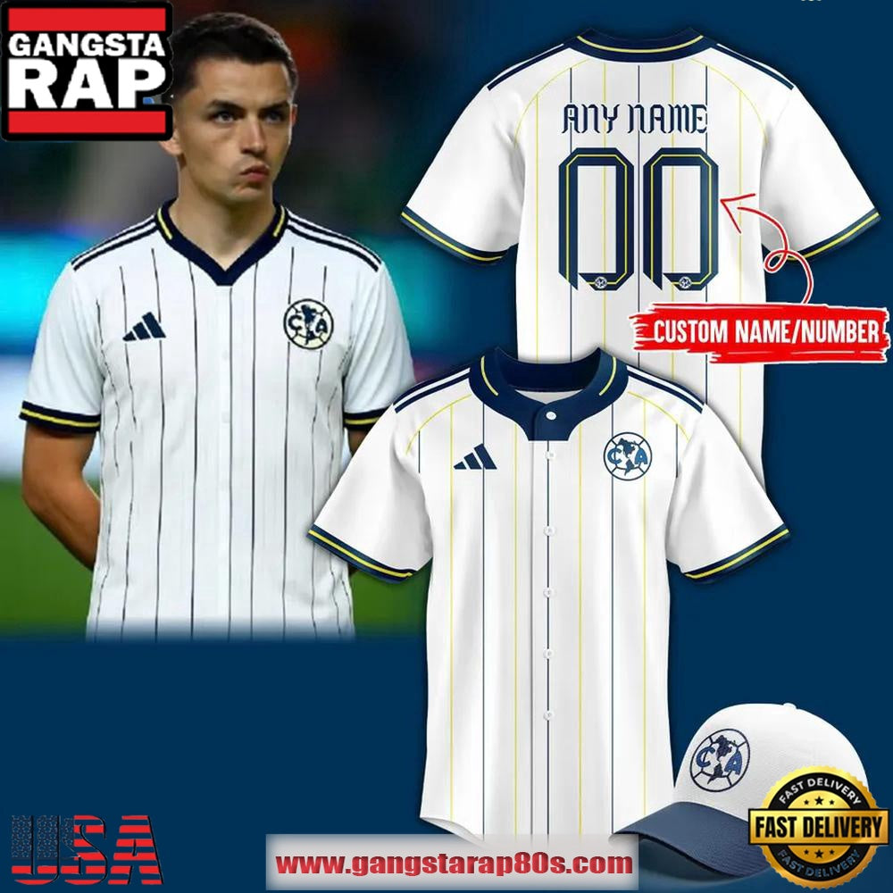 Club America Custom Limited Edition Baseball Jersey Shirt