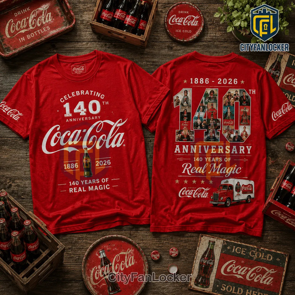 Coca-Cola 140th Anniversary 1886-2026 Red T-Shirt