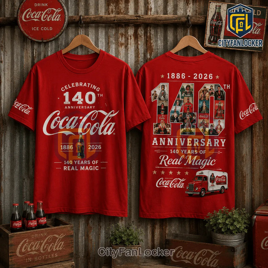 Coca-Cola 140th Anniversary 1886-2026 Red T-Shirt