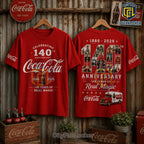 Coca-Cola 140th Anniversary 1886-2026 Red T-Shirt