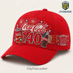 Coca-Cola 140th Anniversary Red Baseball Cap