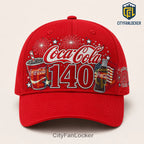 Coca-Cola 140th Anniversary Red Baseball Cap