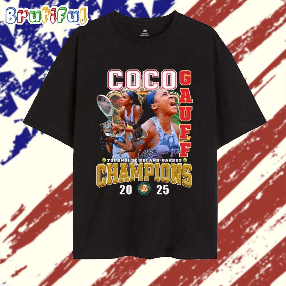 Coco Gauff 2025 Champions Winner T Shirt