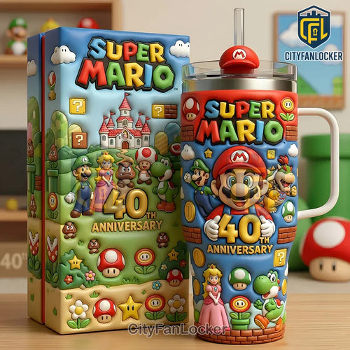 Collectible Super Mario 40th Anniversary Gaming Stanley Tumbler