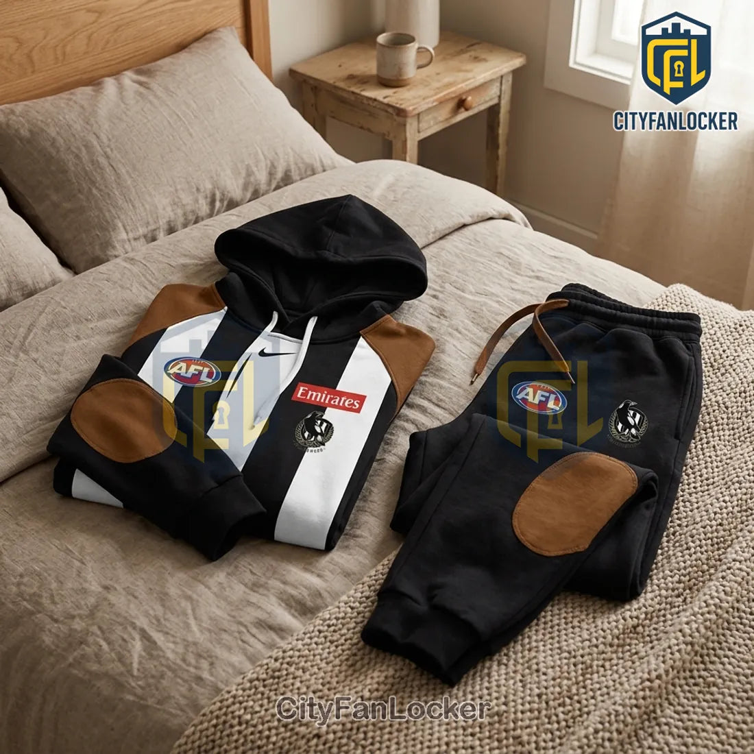 Collingwood Magpies 2026 AFL Pullover Hoodie and Jogger Set