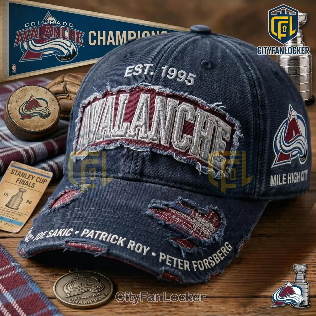 Colorado Avalanche Est 1995 Distressed Baseball Cap