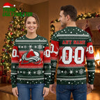 Colorado Avalanche Logo Custom Name And Number Ugly Christmas Sweater