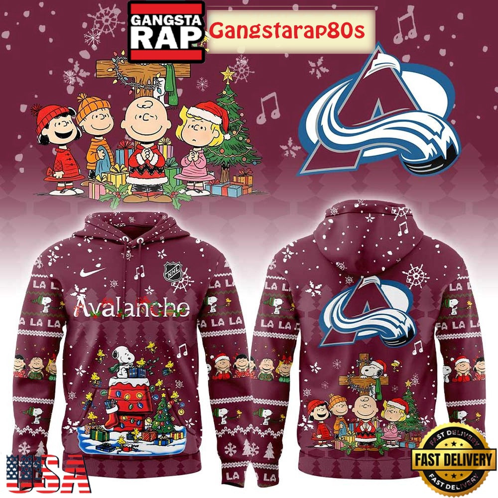 Colorado Avalanche Snoopy Christmas 2025 Unisex Hoodie