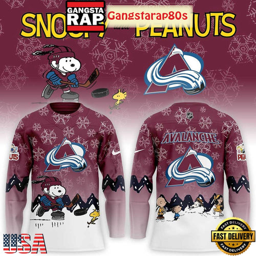 Colorado Avalanche x Snoopy Peanuts Christmas 2025 Hockey Jersey