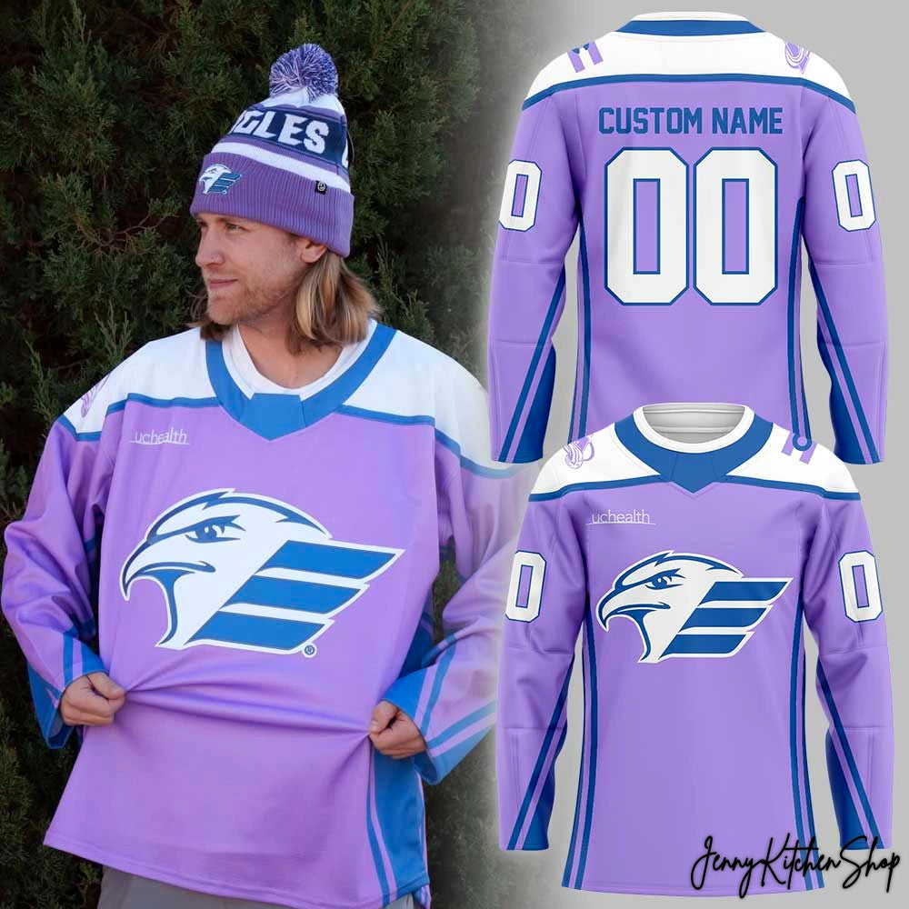 Colorado Eagles 2026 Fight Cancer Custom Hockey Jersey
