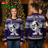 Colorado Rockies Dabbing Snoopy Ugly Christmas Sweater