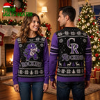 Colorado Rockies Dinosaur Catcher Snowflake Ugly Christmas Sweater