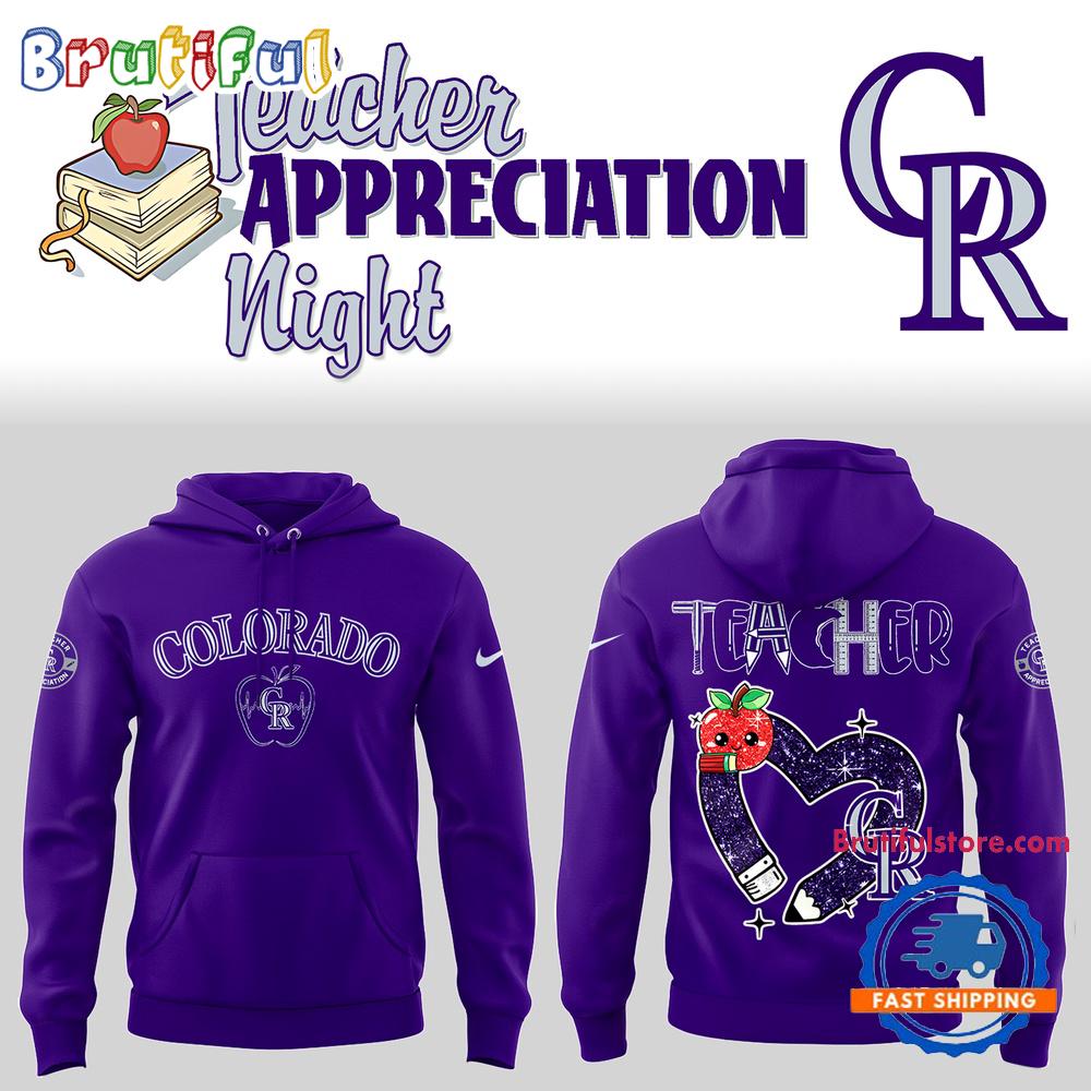 Colorado Rockies x Teachter Appreciation Night Hoodie T-Shirt