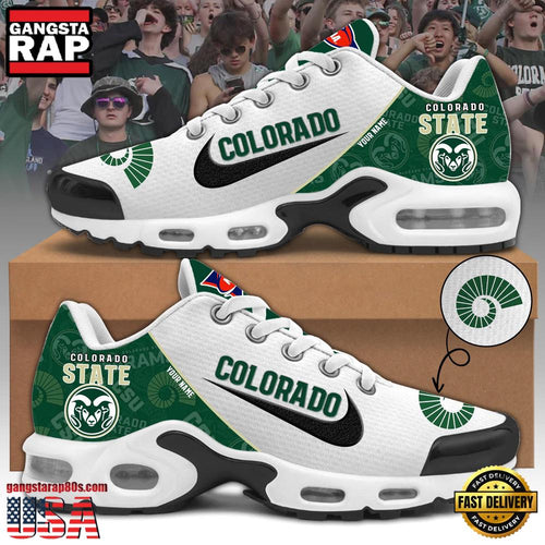 NCAA Custom Name Colorado State Rams Football Mascot Symbol Air Max Plus Shoes Running Sneakers