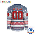 Columbus Blue Jackets 2025 NHL Christmas Personalized Hockey Jersey Design