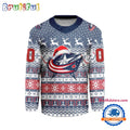 Columbus Blue Jackets 2025 NHL Christmas Personalized Hockey Jersey Design