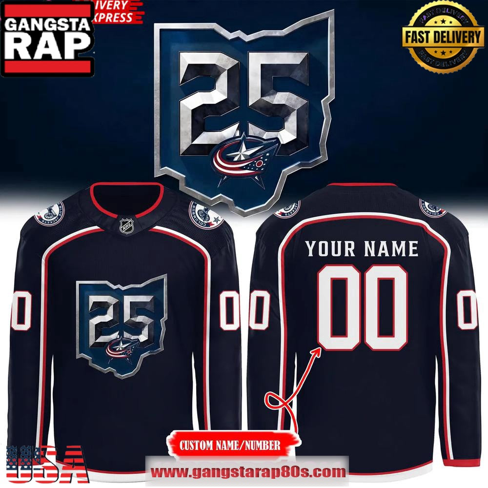 Columbus Blue Jackets 25th Anniversary Special Custom Hockey Jersey