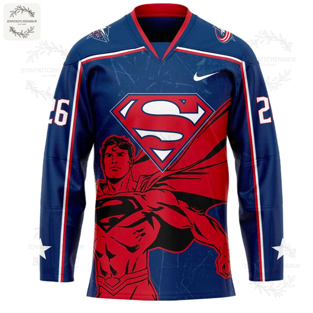 Columbus Blue Jackets Supermen 2026 Uniform Hockey Jersey