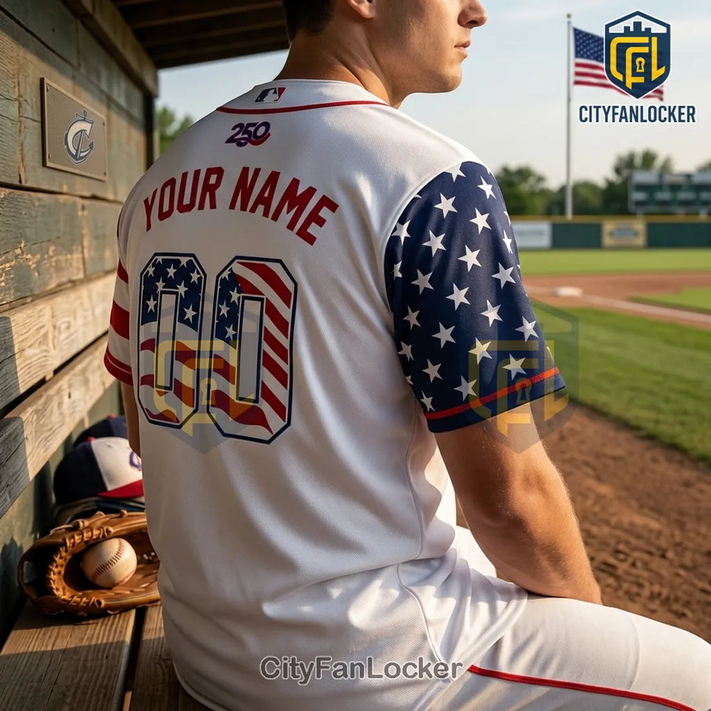 Columbus Clippers 250th Anniversary USA Flag Baseball Jersey