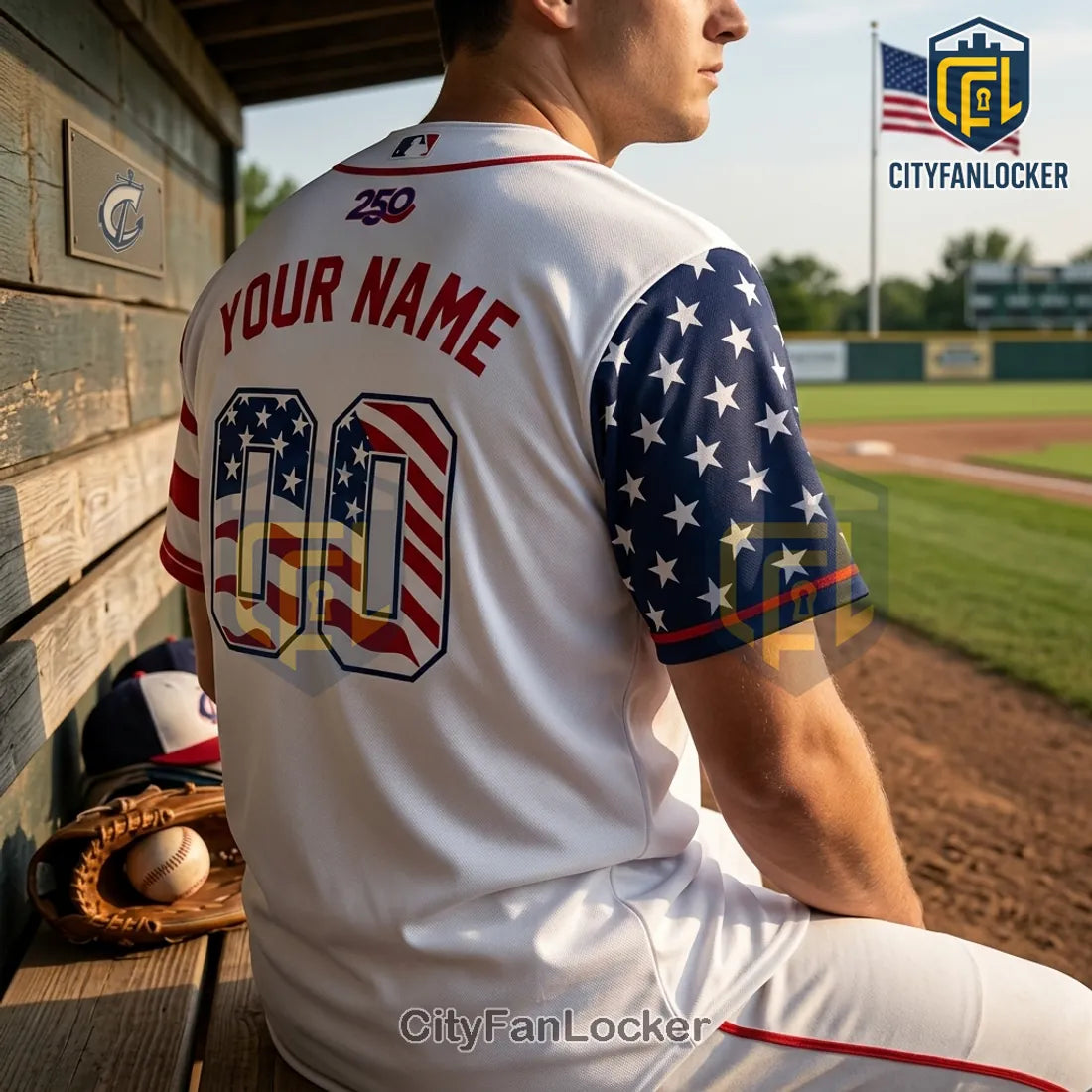 Columbus Clippers 250th Anniversary USA Flag Baseball Jersey