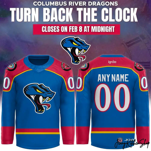 Columbus River Dragons 2026 Turn Back the Clock Hockey Jersey