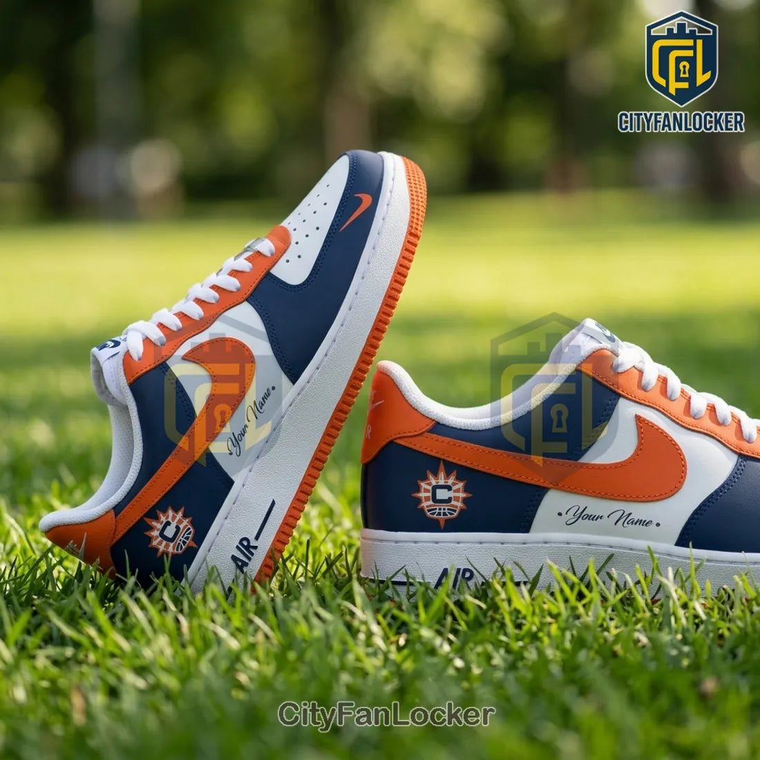 Connecticut Sun Navy Orange Custom Nike Air Force 1 Low Top