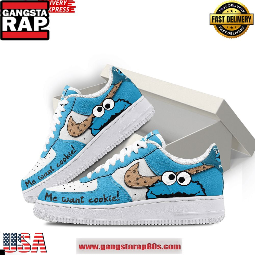 Cookie Monster Limited Edition Air Force 1 Shoes Running Sneakers