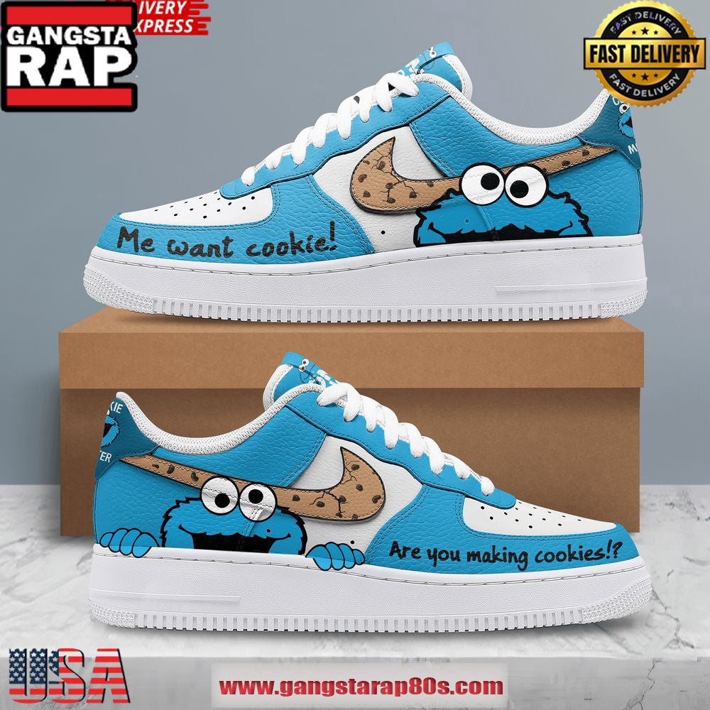 Cookie Monster Limited Edition Air Force 1 Shoes Running Sneakers