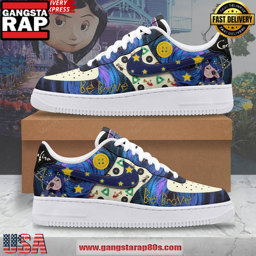 Coraline Be Brave Limited Edition Air Force 1 Sneakers Shoes