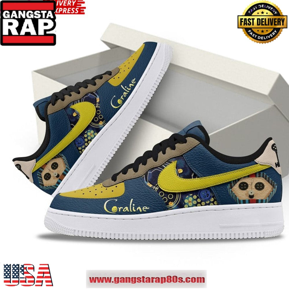 Coraline Halloween Limited Edition Air Force 1 Running Sneakers Shoes