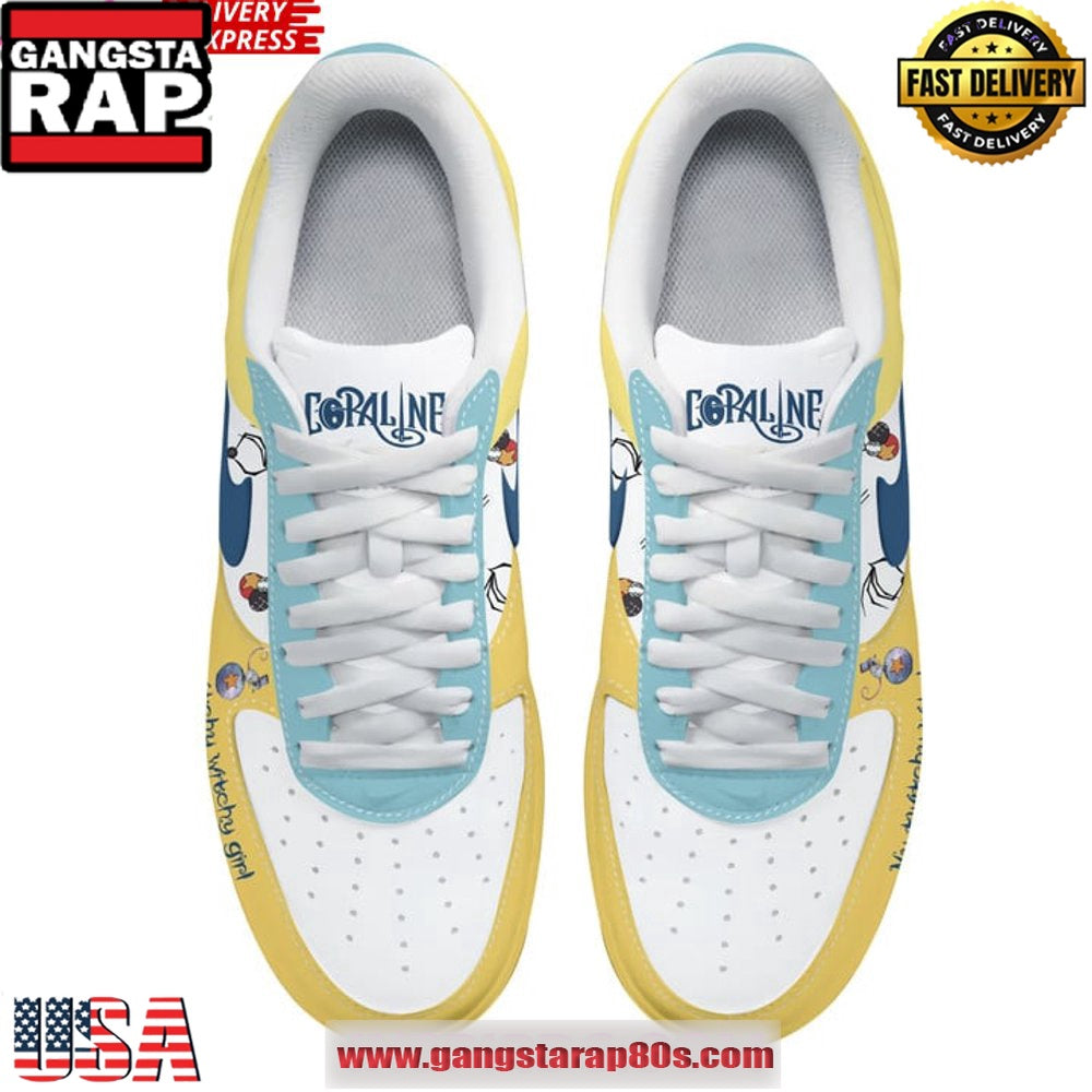 Coraline Twitchy Witchy Girl Air Force 1 Running Sneakers Shoes