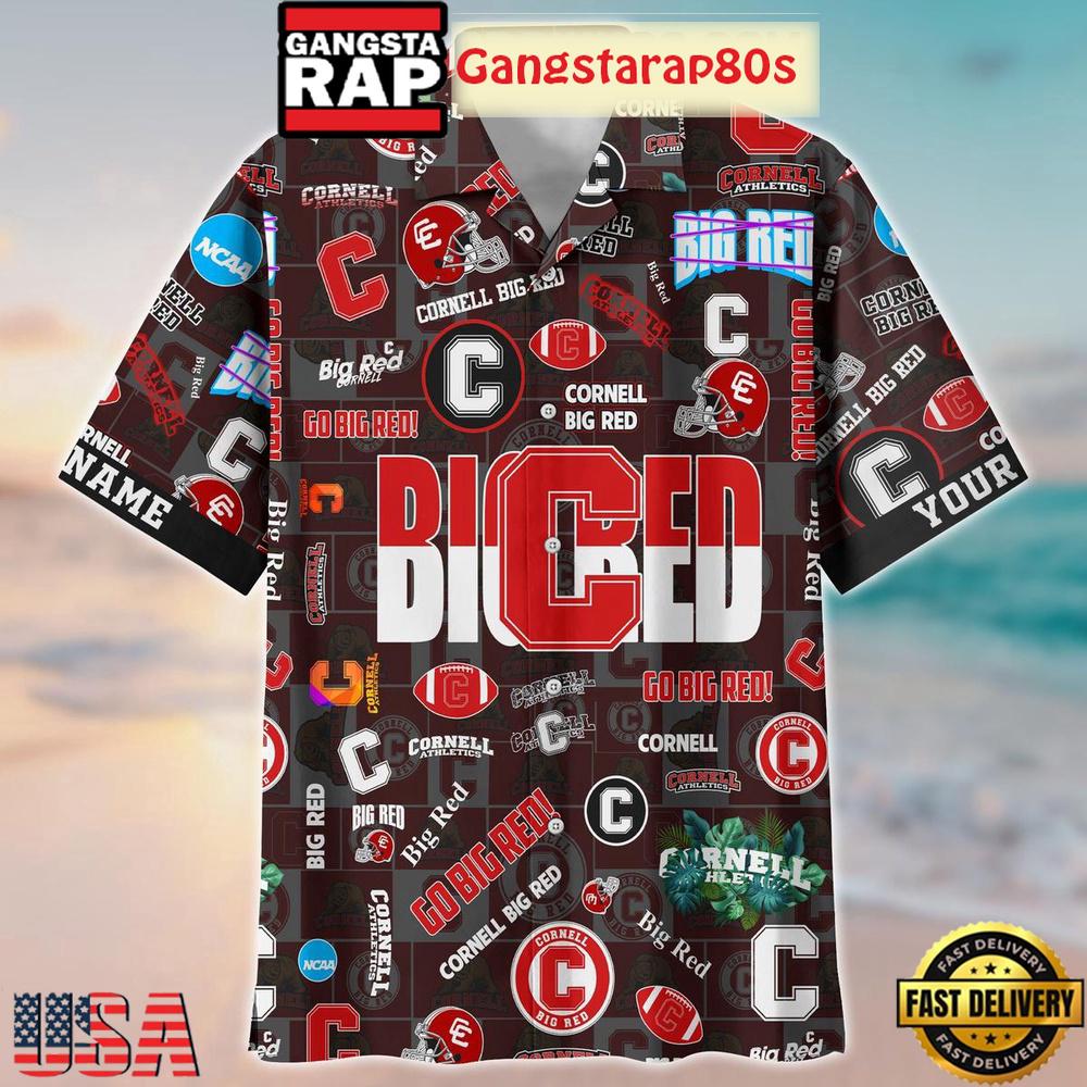 Cornell Big Red Solgan Go Big Red True Fan Spirit Custom Name Aloha Hawaiian Shirt