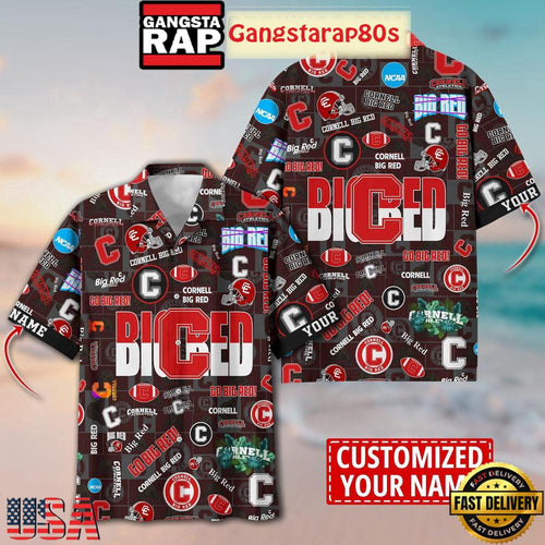 Cornell Big Red Solgan Go Big Red True Fan Spirit Custom Name Aloha Hawaiian Shirt